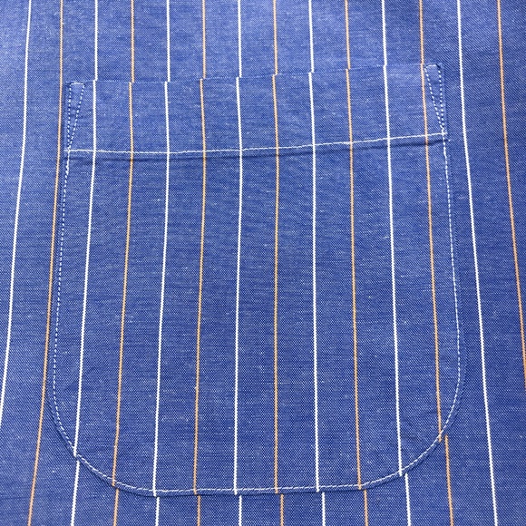 VTG Burberry Blue Multicolor Stripe Shirt 15.5 34 - Picture 5 of 8